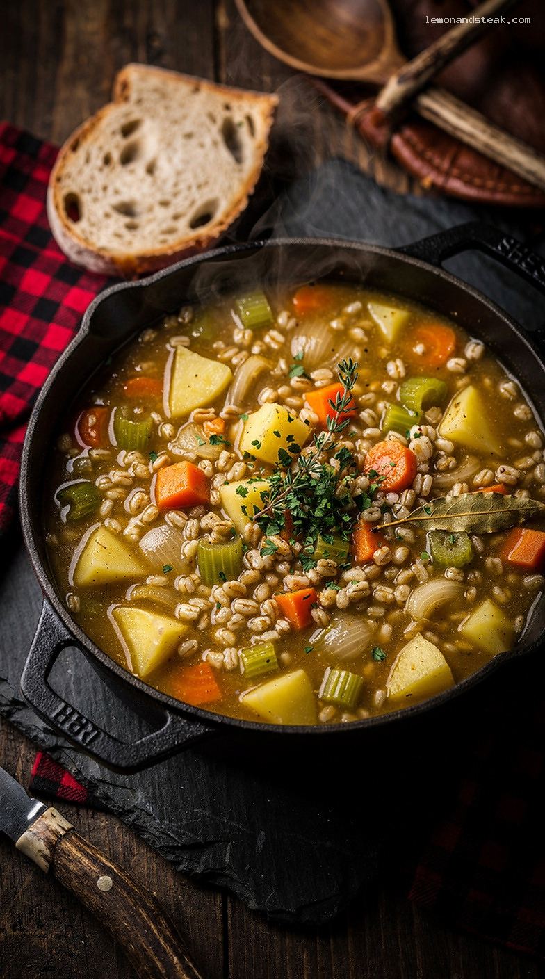Hearty Vegetable and Barley Stew with Herbs