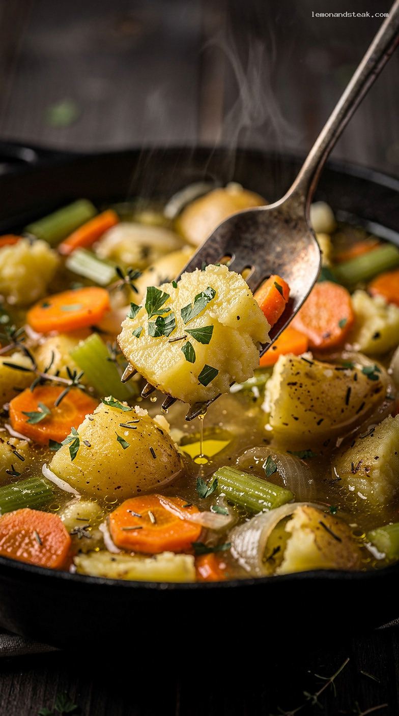 Herbed Potato and Vegetable Stew – Closeup