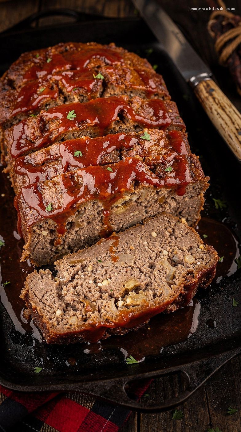 Homestyle Beef and Cauliflower Meatloaf with Tomato Glaze