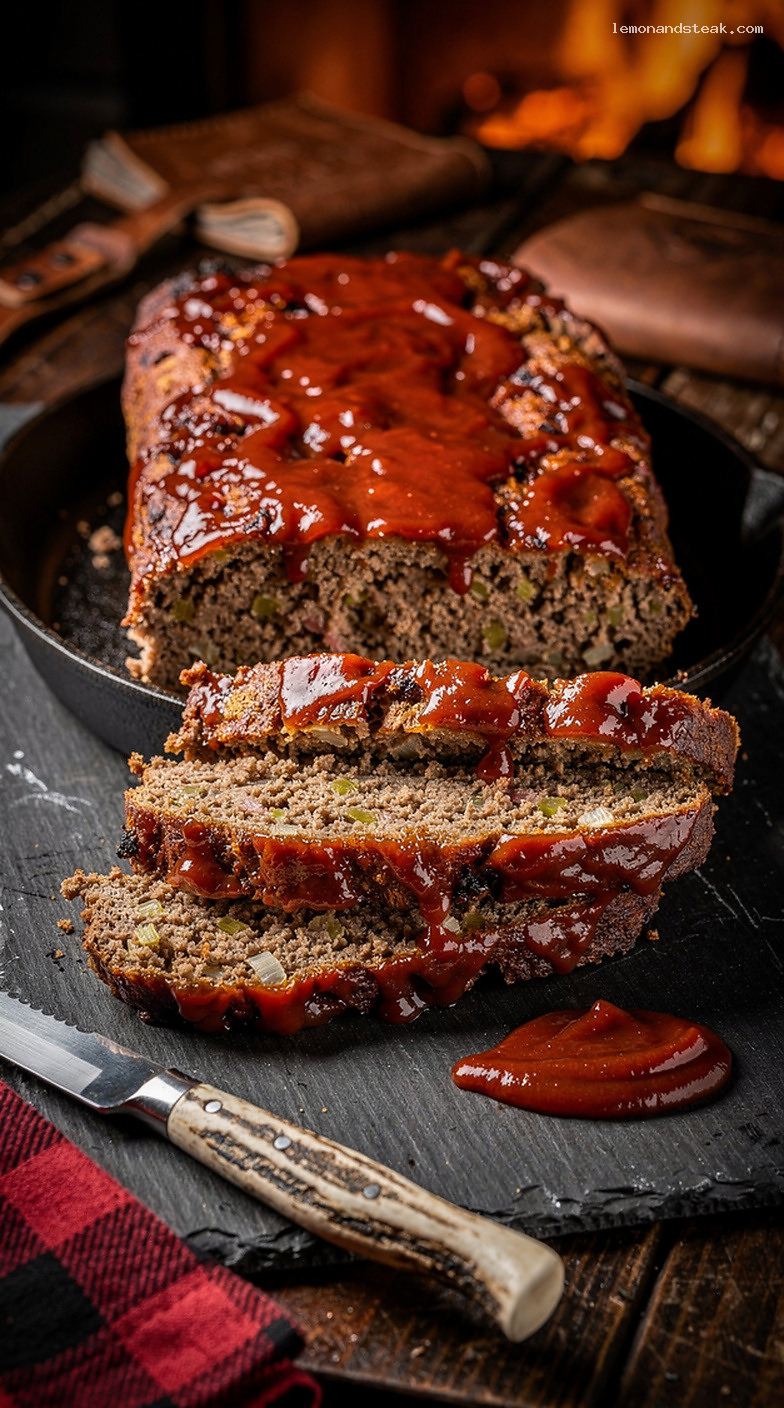 Homestyle Beef Meatloaf with Celery and Ketchup Glaze