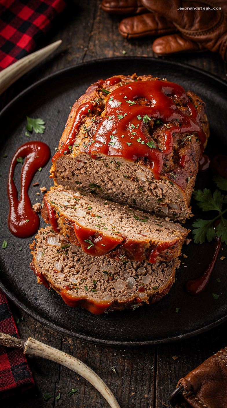Homestyle Beef Meatloaf With Herb Blend and Ketchup Glaze