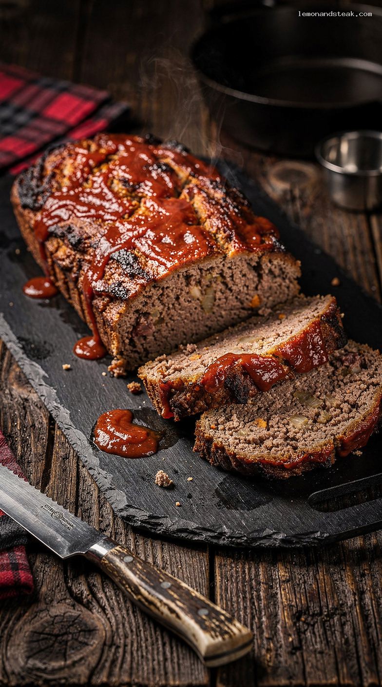 Homestyle Beef Meatloaf with Roasted Garlic and Tomato Glaze
