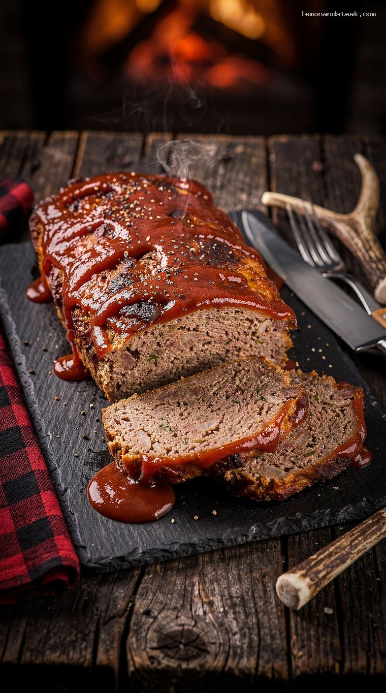 Homestyle Black Pepper Beef Meatloaf With Ketchup Topping