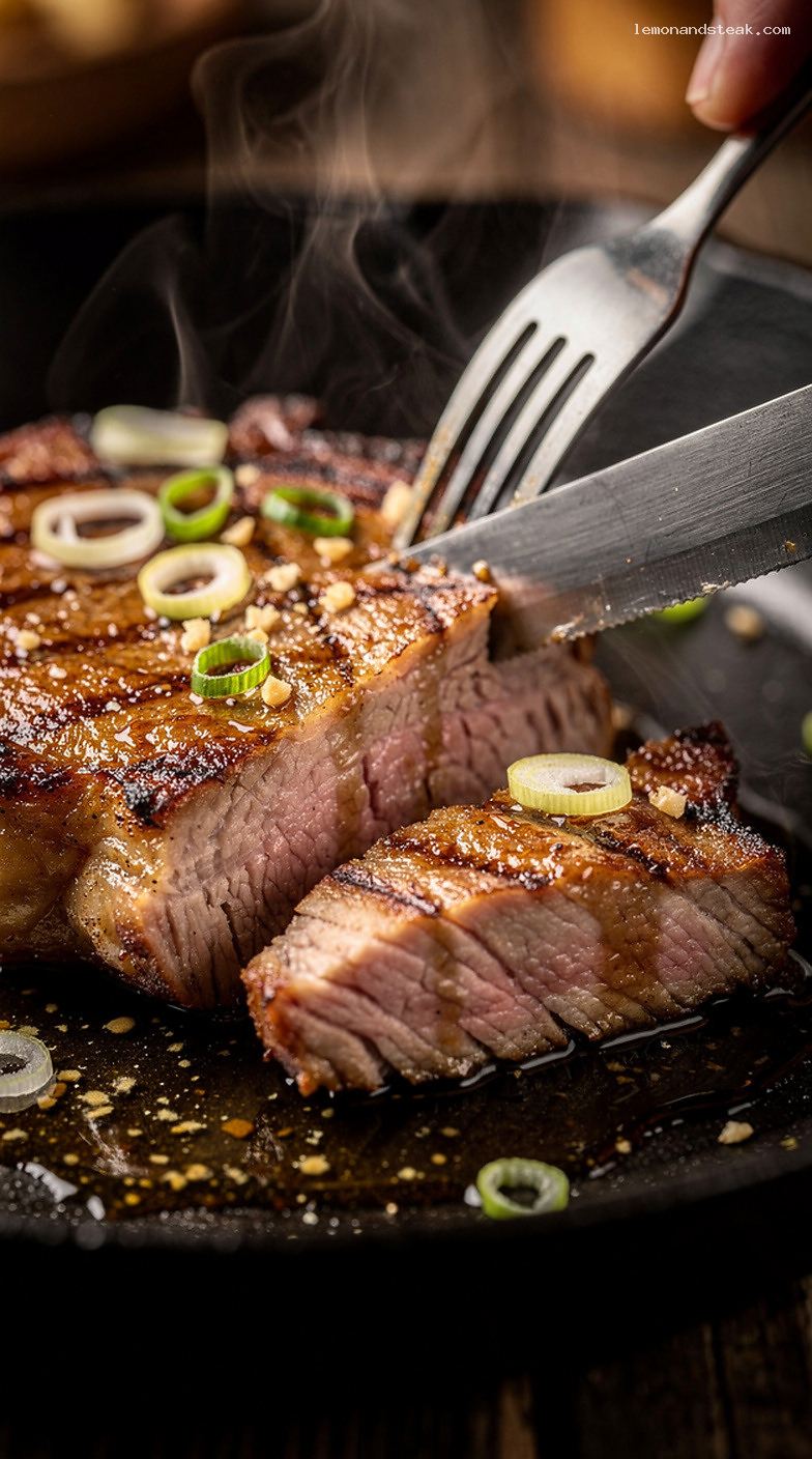 Homestyle Garlic Soy Glazed Pork Chops – Closeup