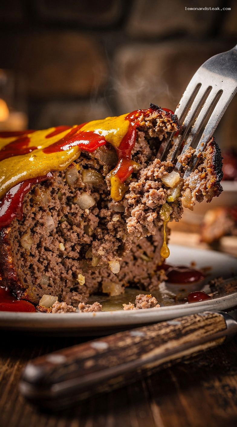 Homestyle Meatloaf With Mustard-Ketchup Glaze – Closeup