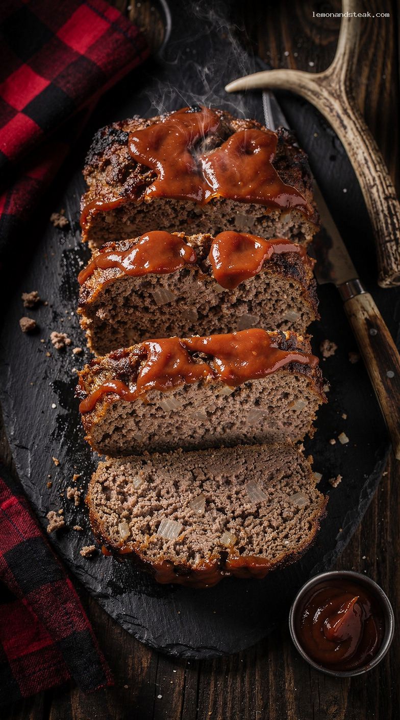 Homestyle Onion Soup Meatloaf with Ketchup Glaze
