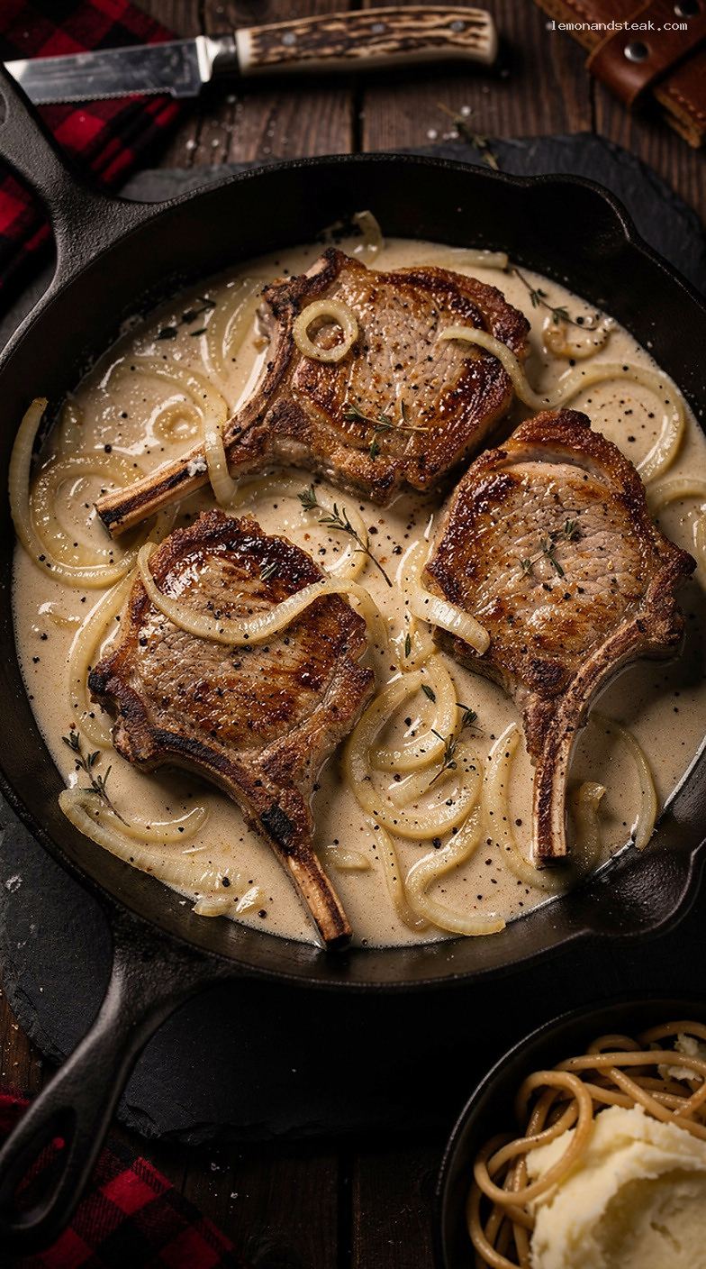 Homestyle Pork Chops in Mild Coconut Onion Sauce