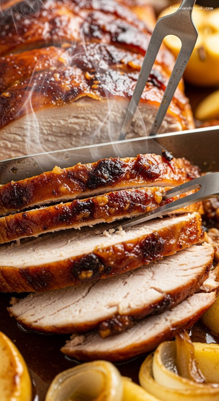 Homestyle Spiced Apple Butter Glazed Roast Turkey – Closeup