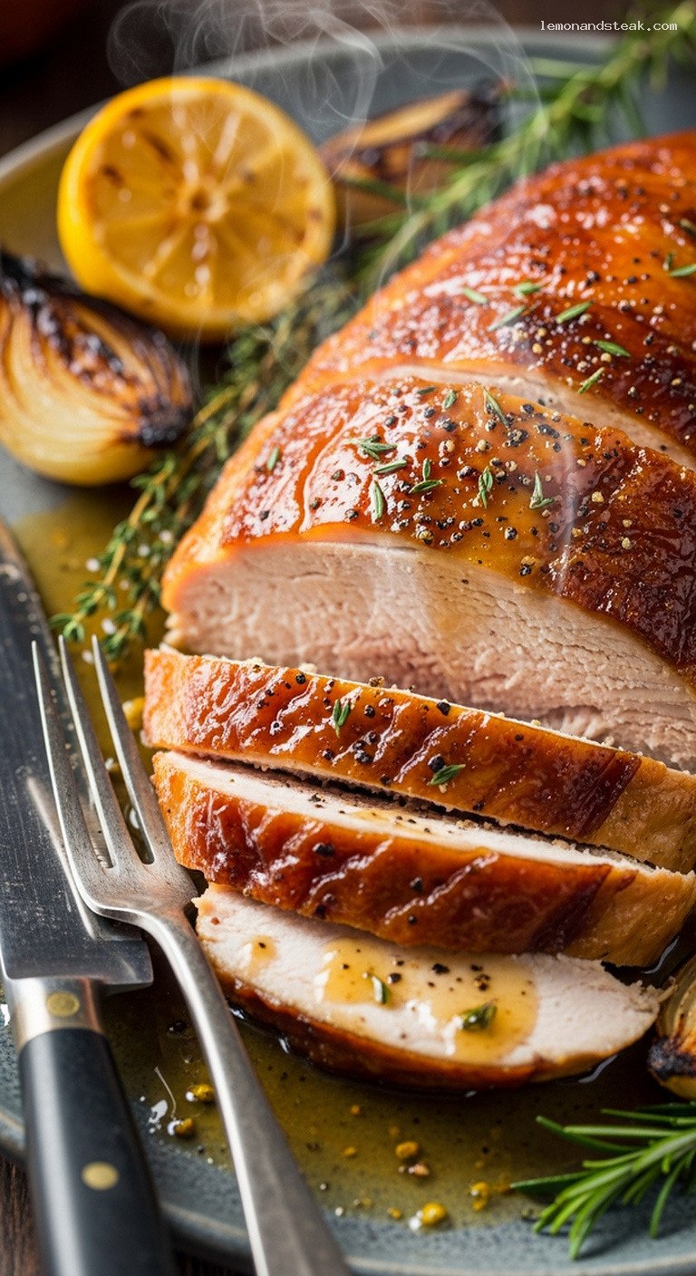 Honey Chamomile Roast Turkey with Soothing Tea-Inspired Warmth – Closeup