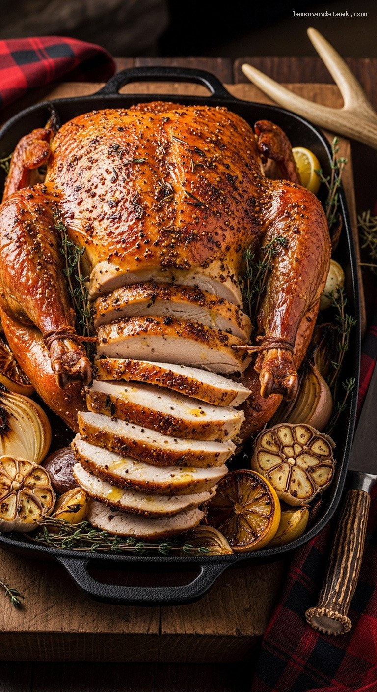 Honey Mustard Butter-Roasted Turkey with Sweet Tangy Crust