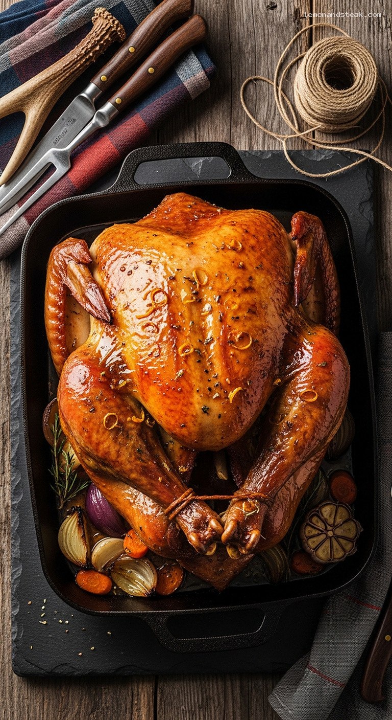 Honey Vanilla Butter Roasted Turkey with Caramelized Skin