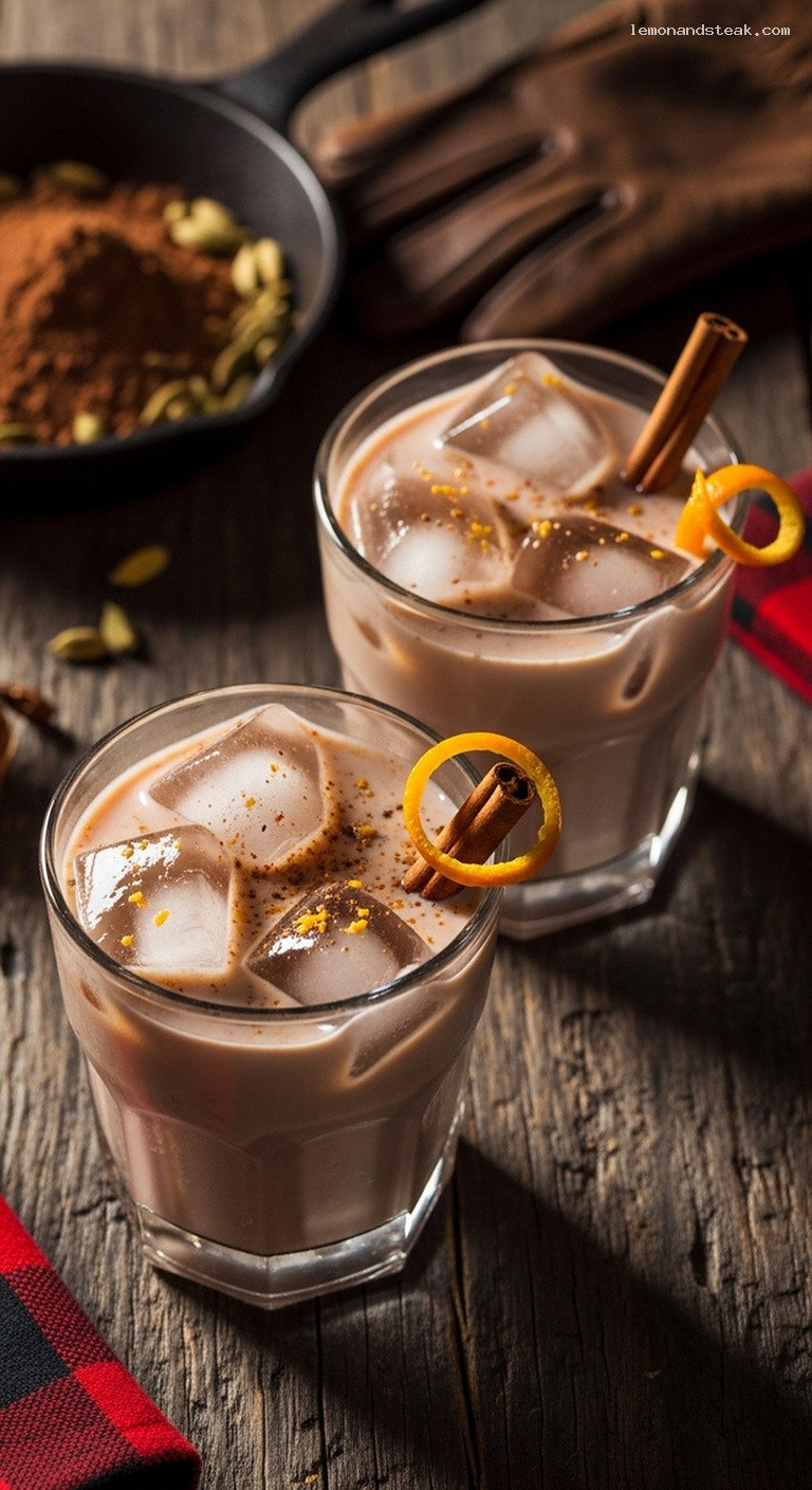 Iced Spiced Cocoa With Orange Zest And Milk