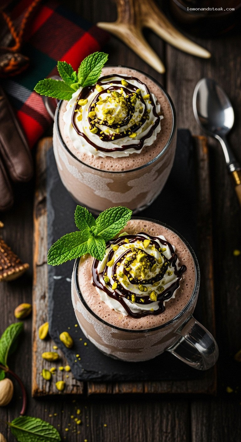 Icy Mint Chocolate Pistachio Frappe