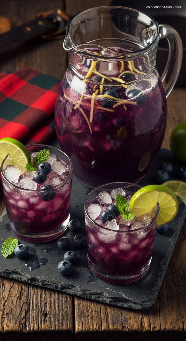 Jewel-Toned Blueberry Ginger Limeade Refresher
