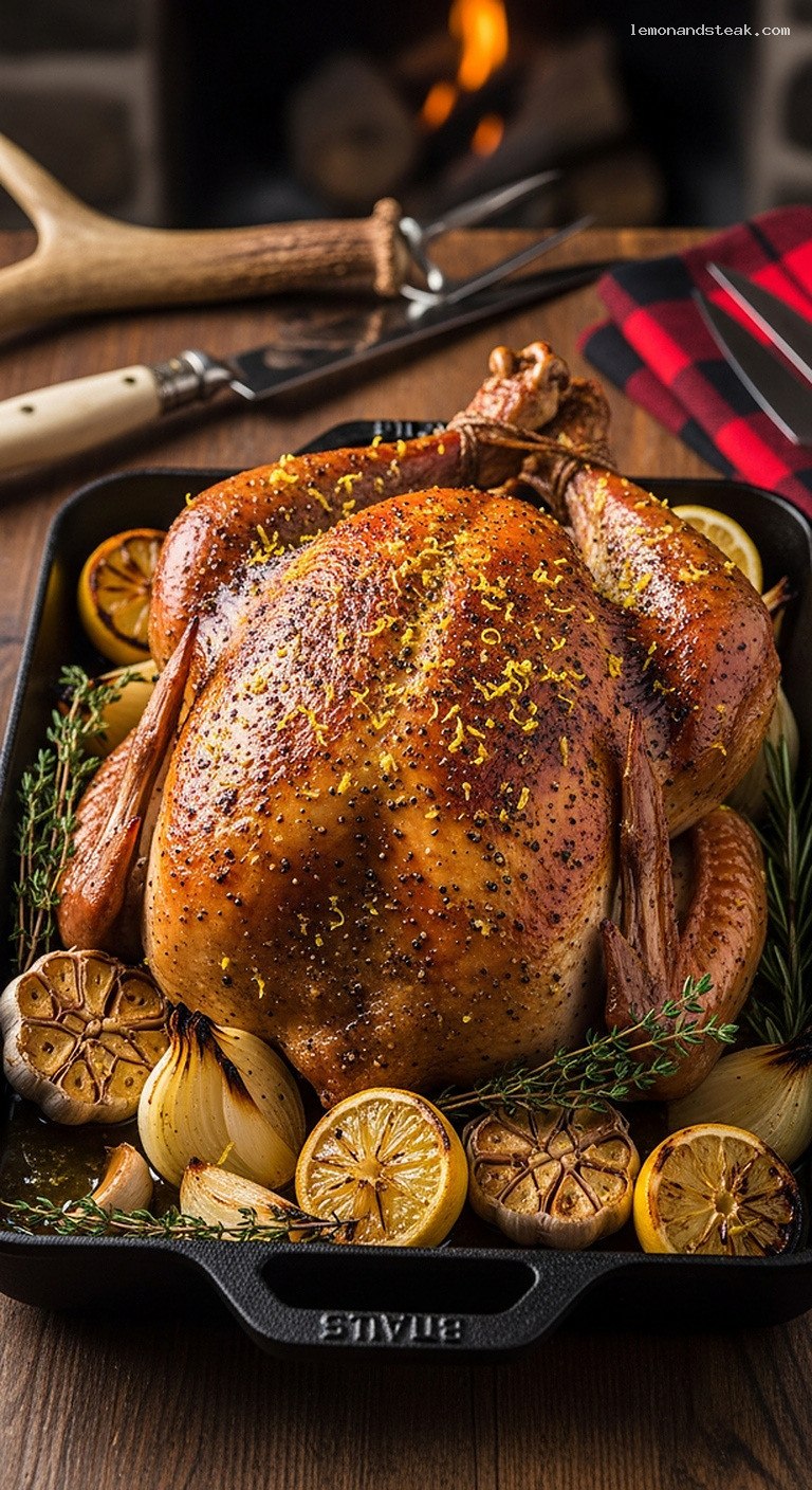 Lemon Pepper Roasted Turkey With Butter and Citrus