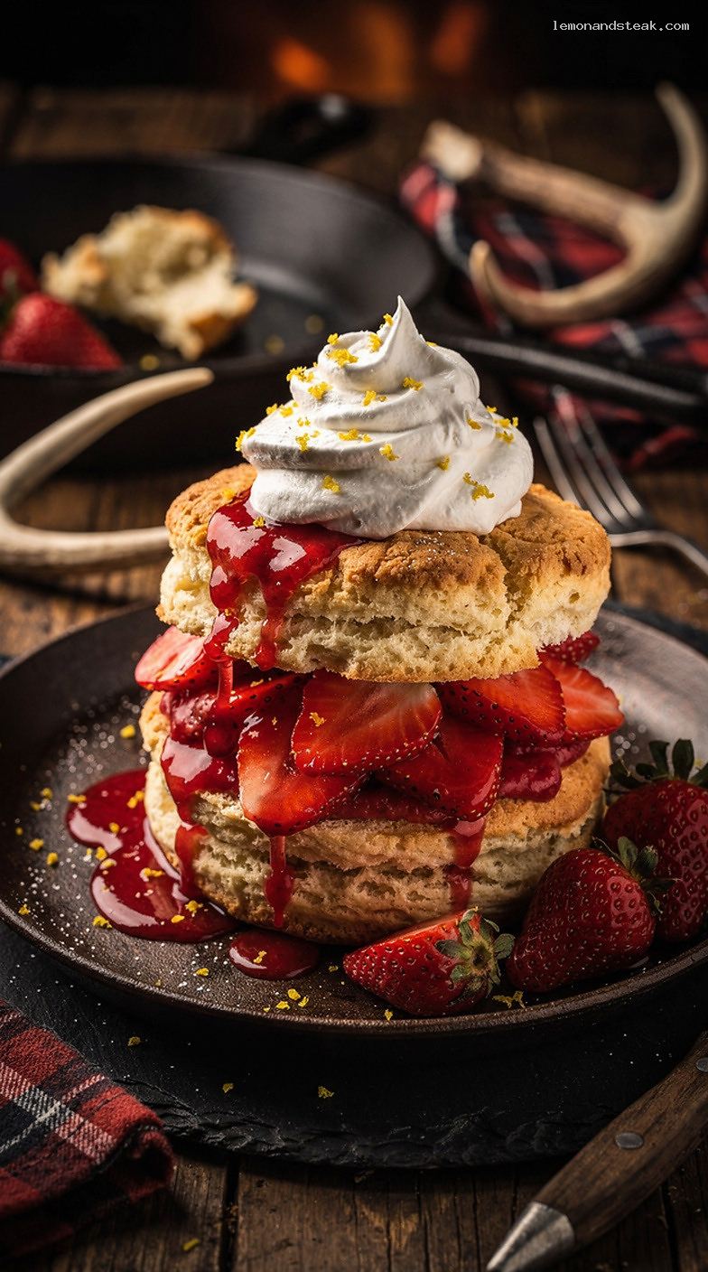 Lemon Strawberry Shortcake with Biscuits and Lemon Whipped Cream