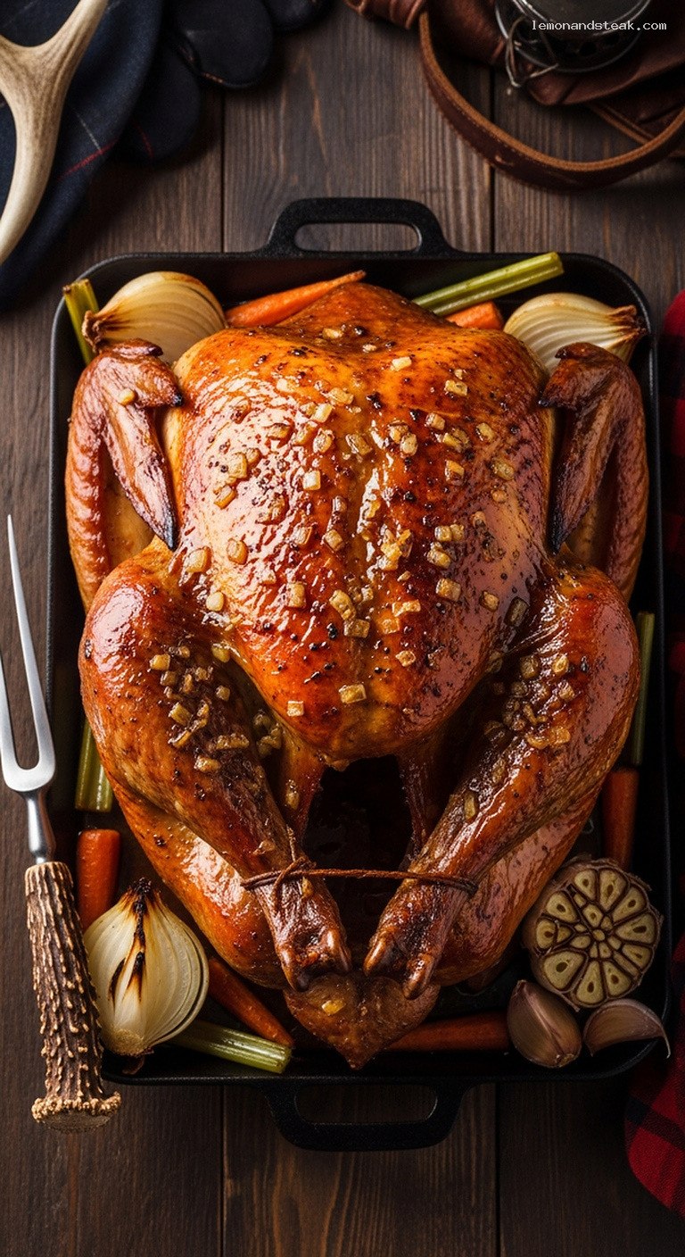 Maple-Butter Glazed Roast Turkey With Caramelized Onions