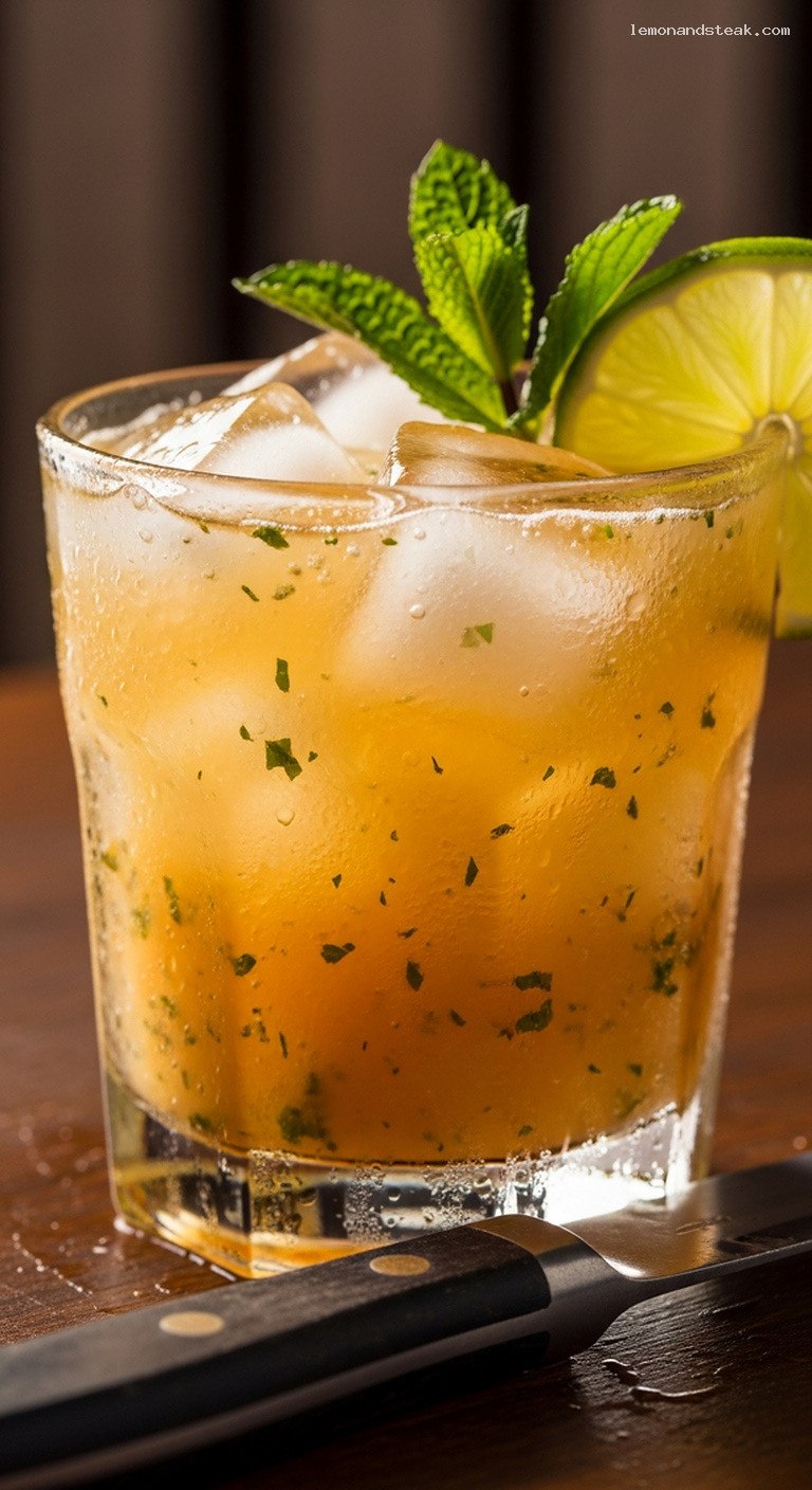 Melon Mint Agua Fresca With Lime – Closeup