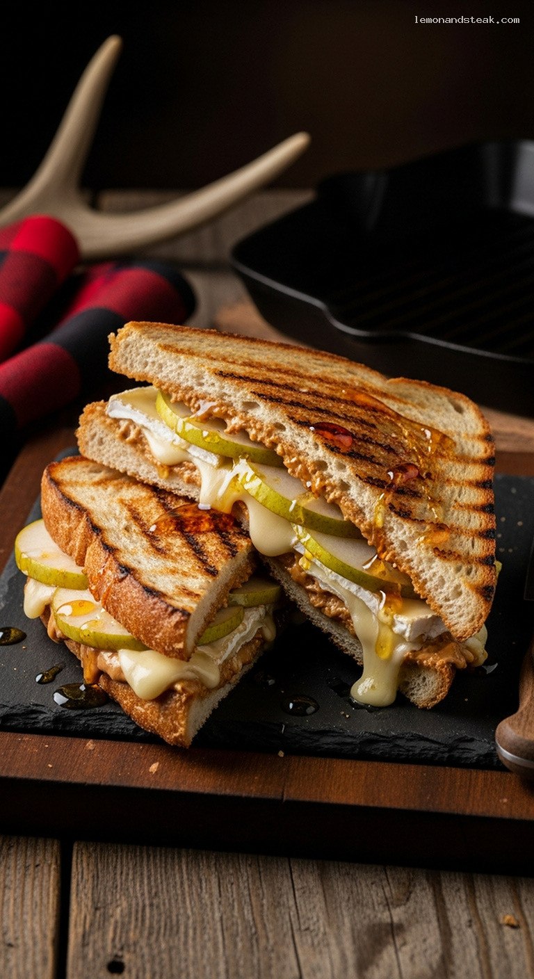 Melty Peanut Butter, Pear, and Brie Panini