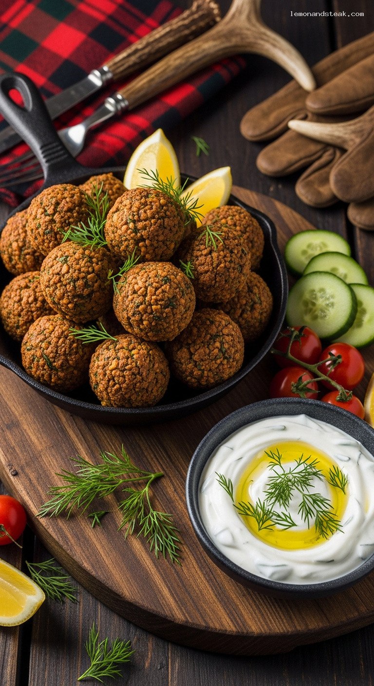 Mini Falafel Bites with Quick Yogurt Dill Dip