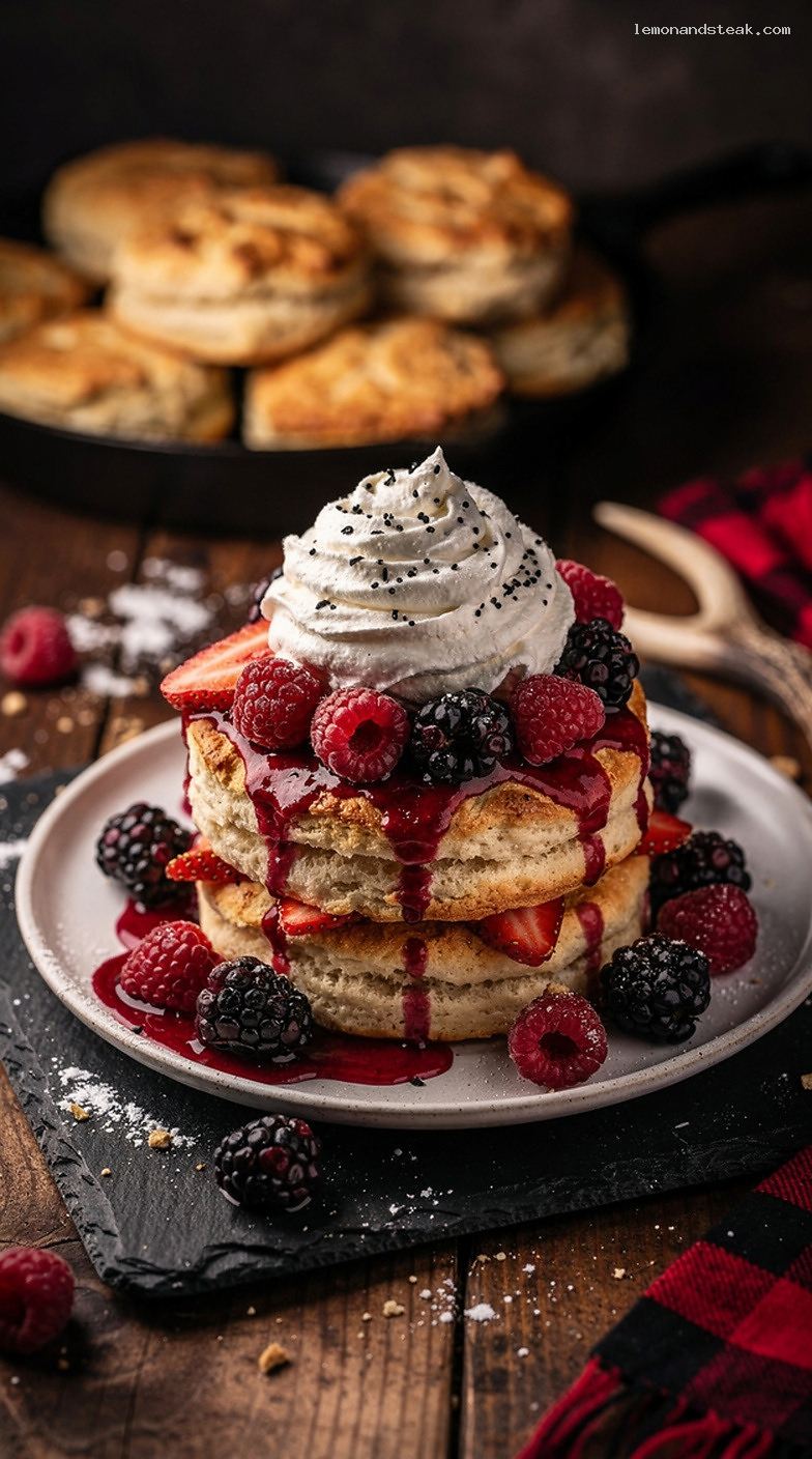 Mixed Berry Shortcake with Vanilla Bean Whipped Cream