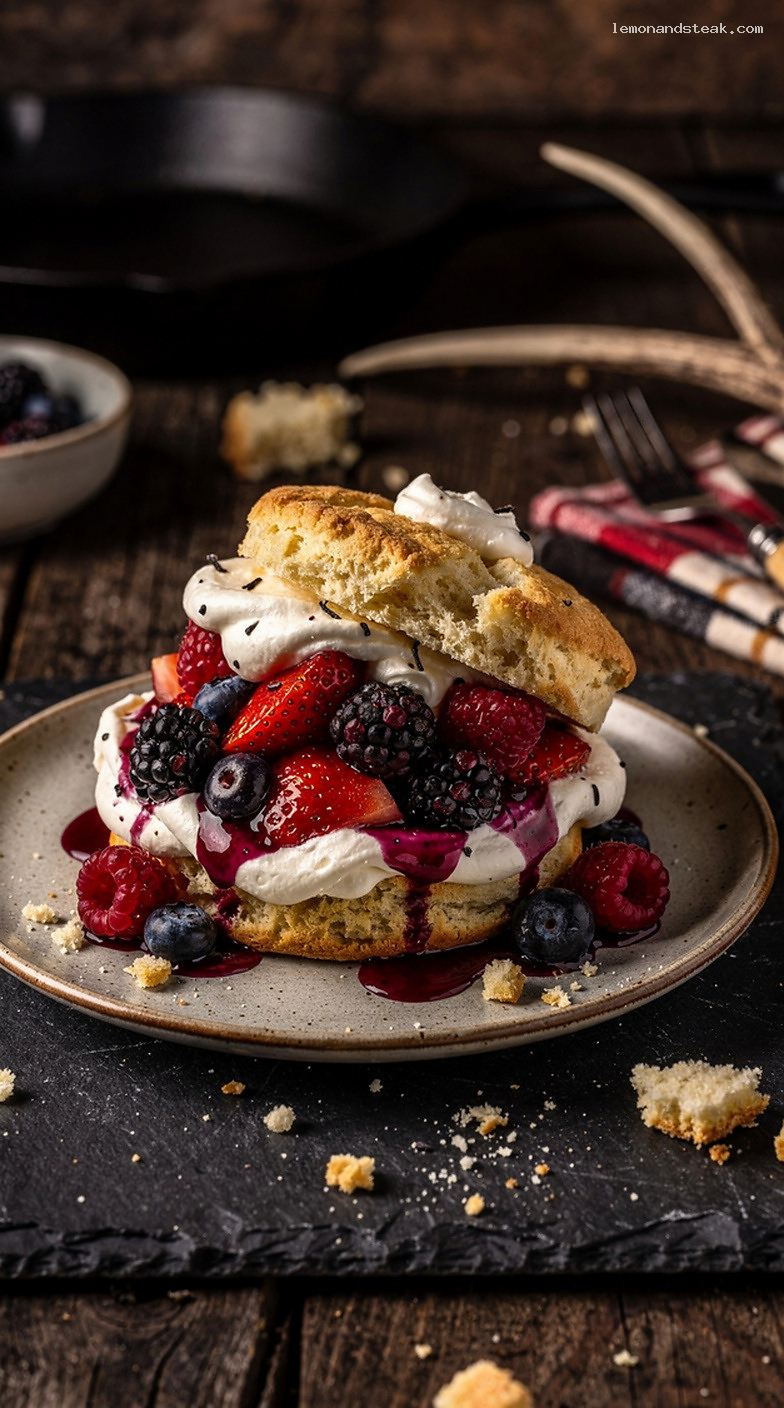 Mixed Berry Shortcake With Vanilla Whipped Cream