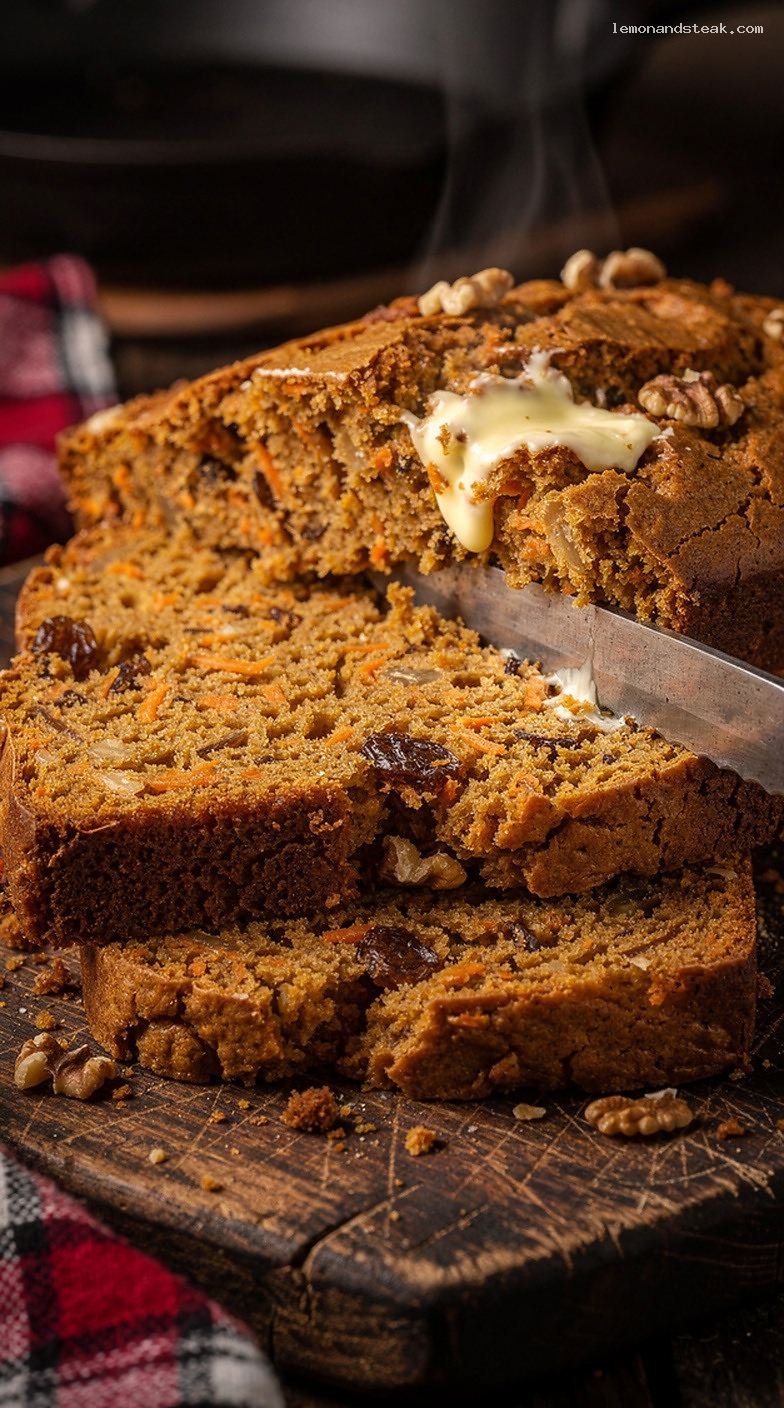 Moist Spiced Carrot Bread With Brown Sugar – Closeup