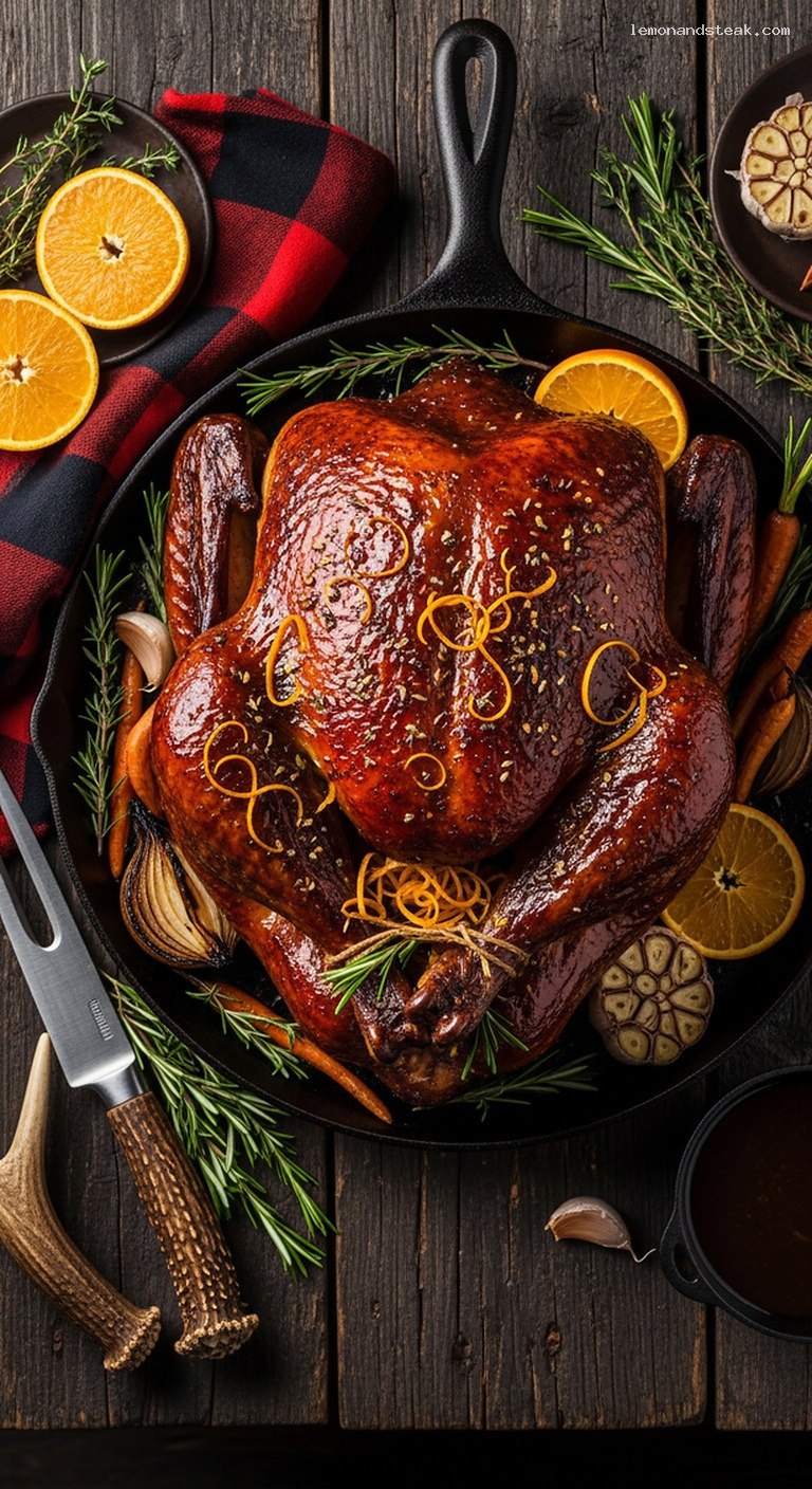 Molasses-Glazed Roast Turkey with Warm Spices and Orange