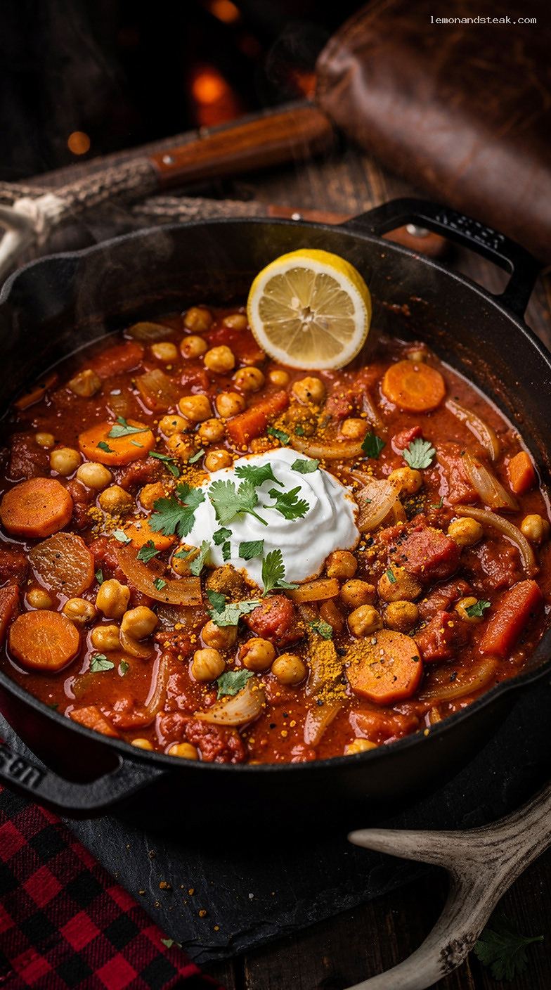 Moroccan-Inspired Chickpea and Vegetable Stew with Warm Spices