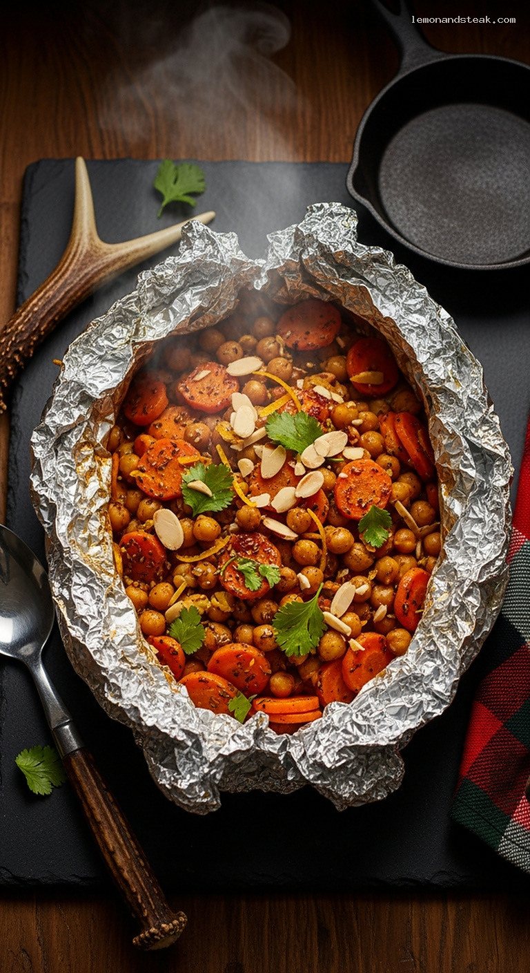 Moroccan-Spiced Chickpea and Carrot Foil Packets with Citrus