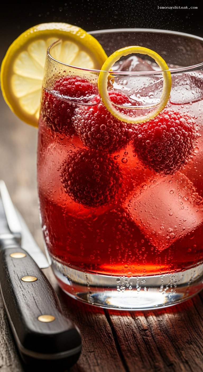 Naturally Sweet Sparkling Raspberry Lemon Spritz – Closeup