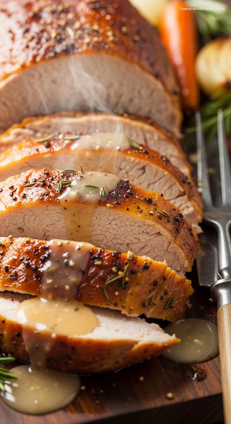 Old-Fashioned Butter-Basted Roast Turkey with Golden Skin – Closeup