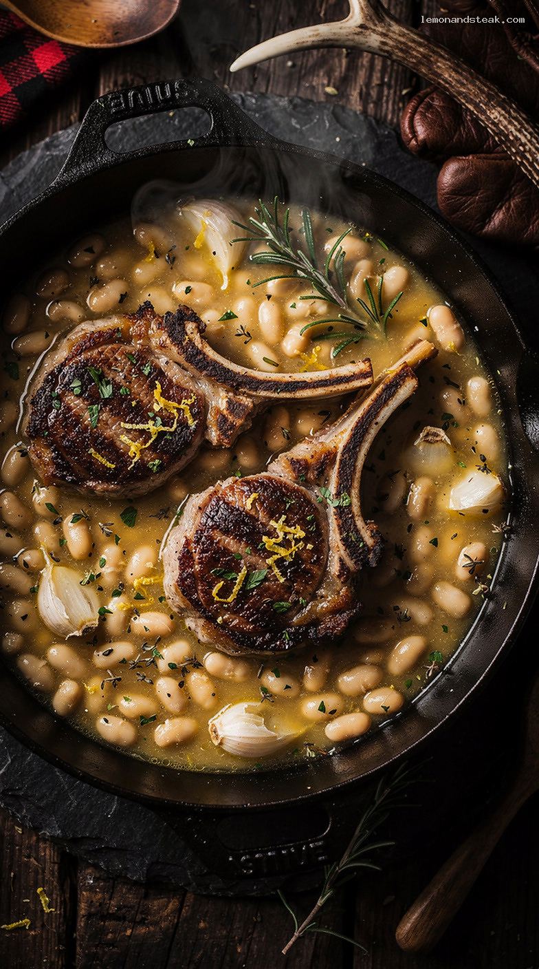 One-Pot Pork Chops with White Beans, Garlic, and Herbs