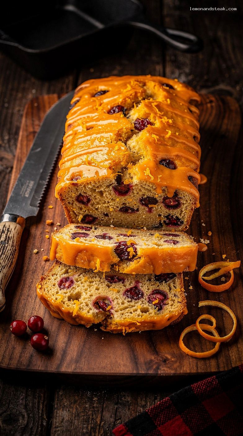Orange Cranberry Quick Bread With Fresh Orange Zest