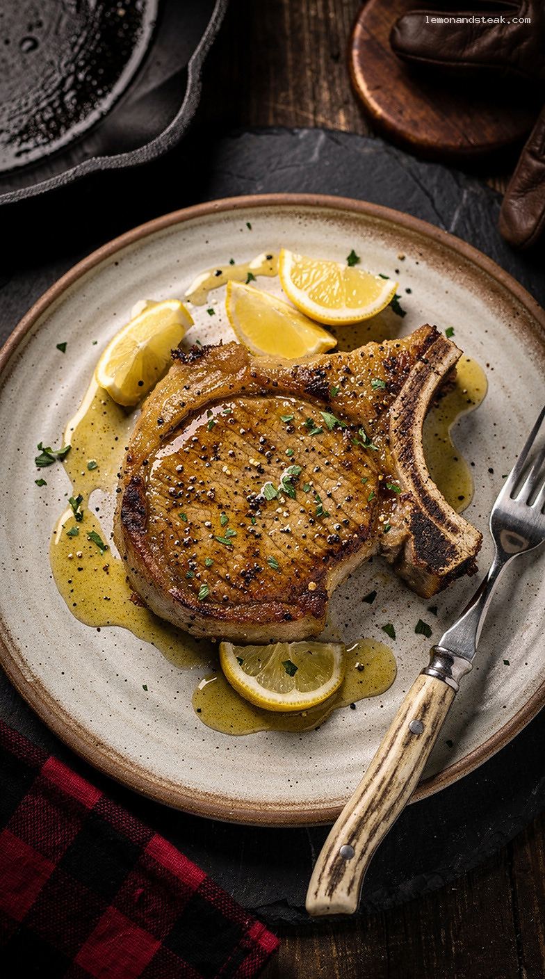 Pan-Seared Lemon Pepper Pork Chops With Lemon Butter