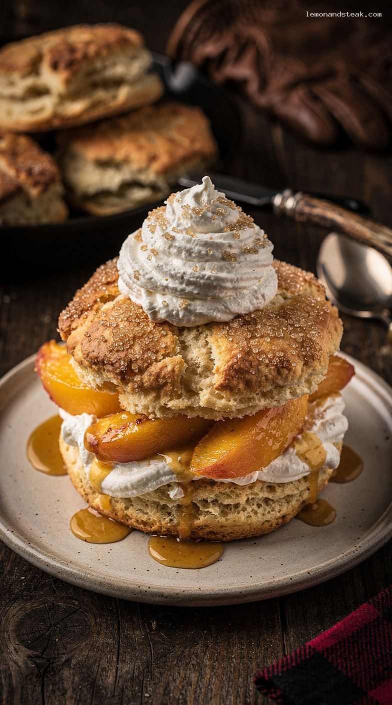 Peach Brown Sugar Shortcake With Vanilla Whipped Cream