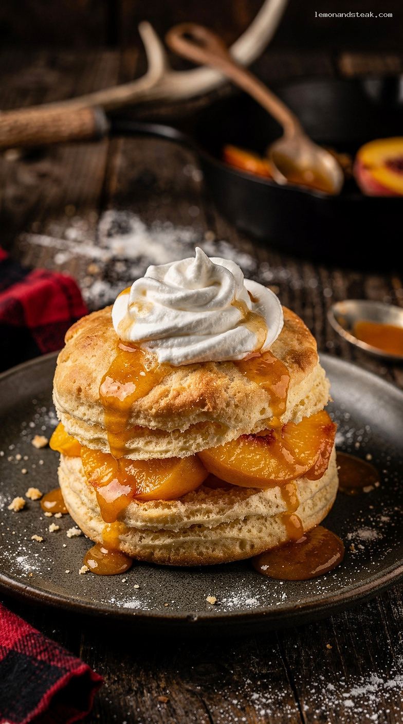 Peach Shortcake with Vanilla Sour Cream Biscuits