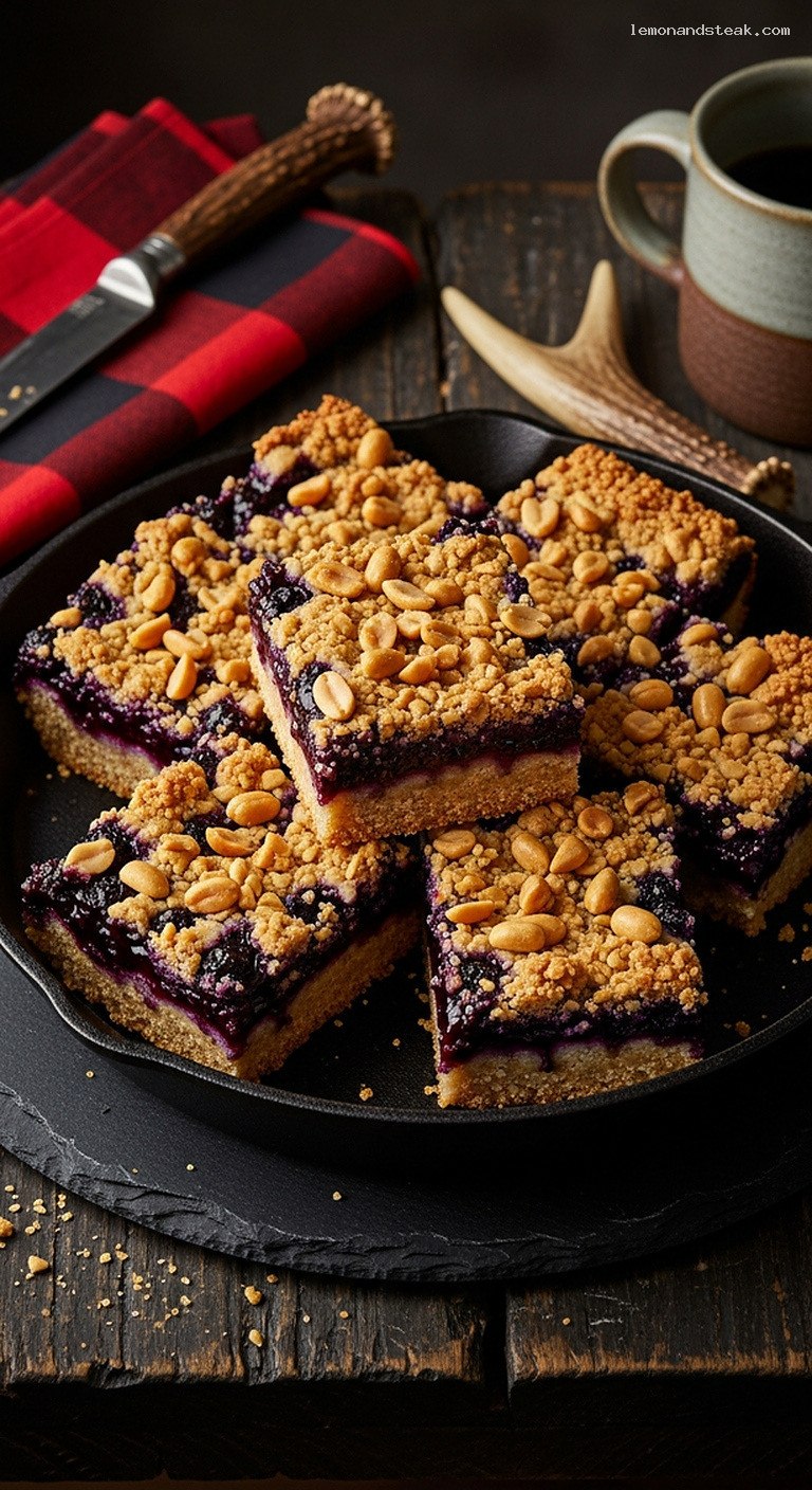 Peanut Butter Blueberry Crumble Bars