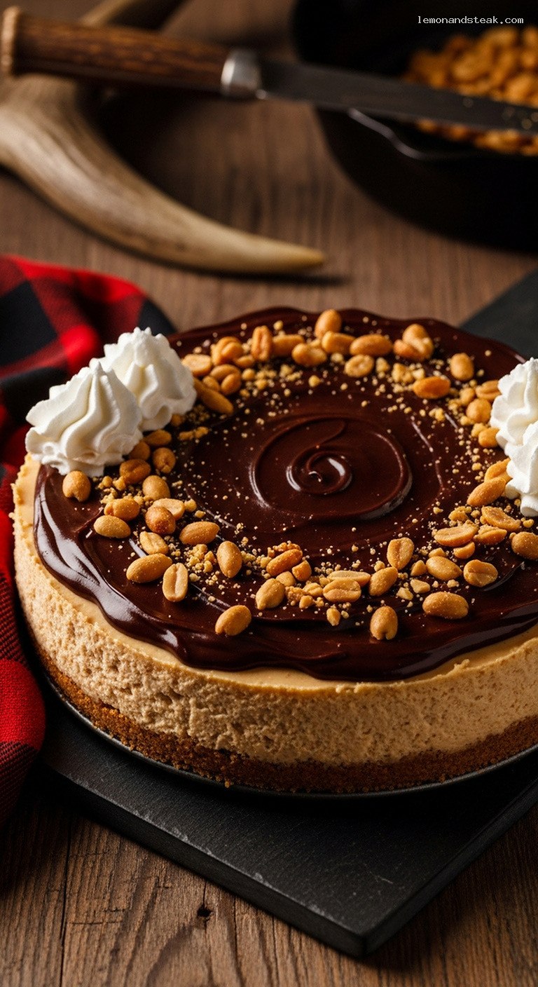 Peanut Butter Cheesecake Pie with Chocolate Ganache