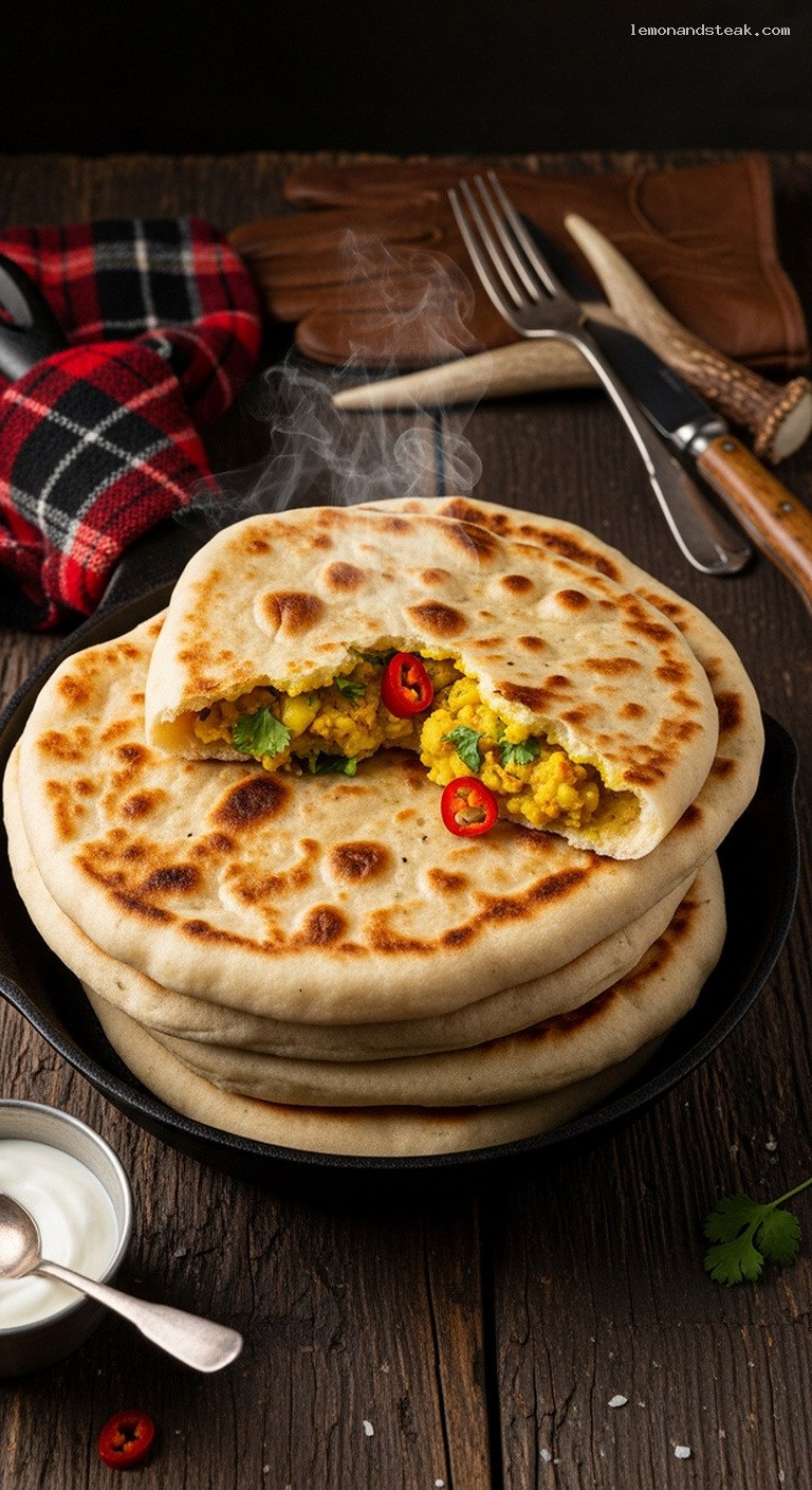 Pillowy Potato-Stuffed Naan Griddled Until Golden