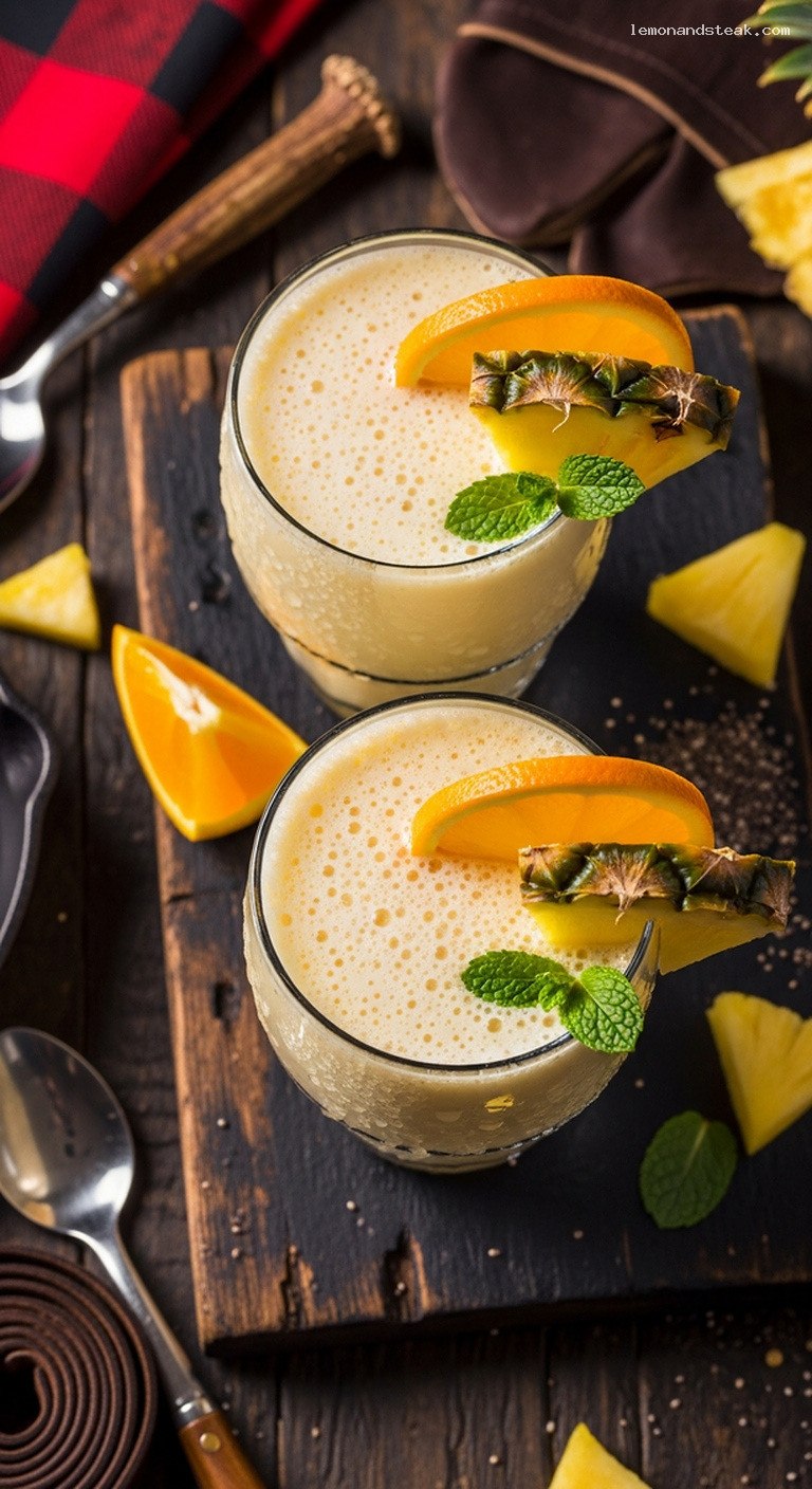 Pineapple Orange Kefir Smoothie With Bright Citrus Tang