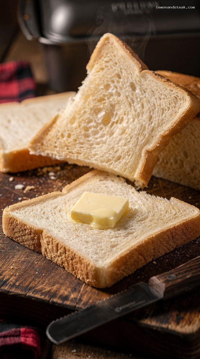 Pullman Sandwich Bread Loaf With Soft, Uniform Slices – Closeup