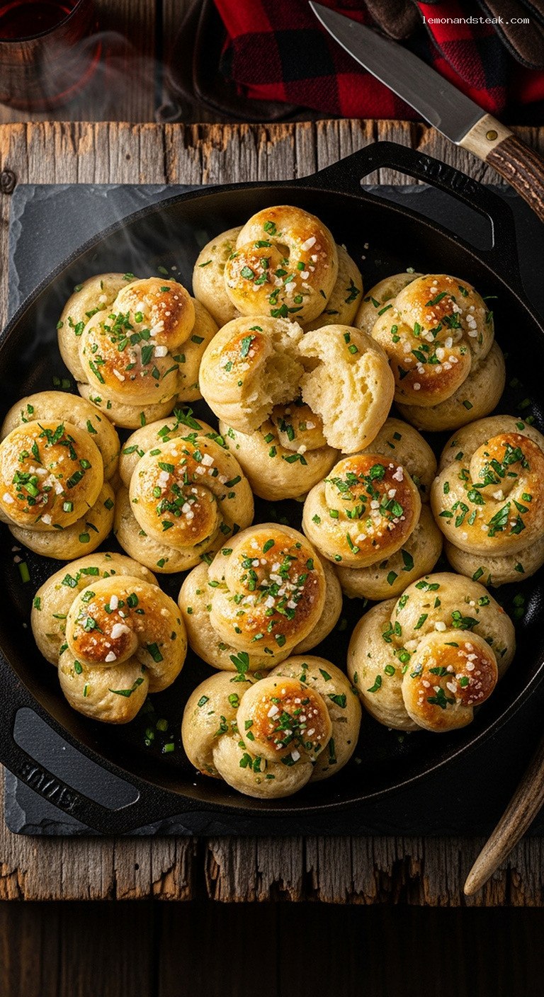 Quick Buttery Herb Garlic Knots with Biscuit Dough