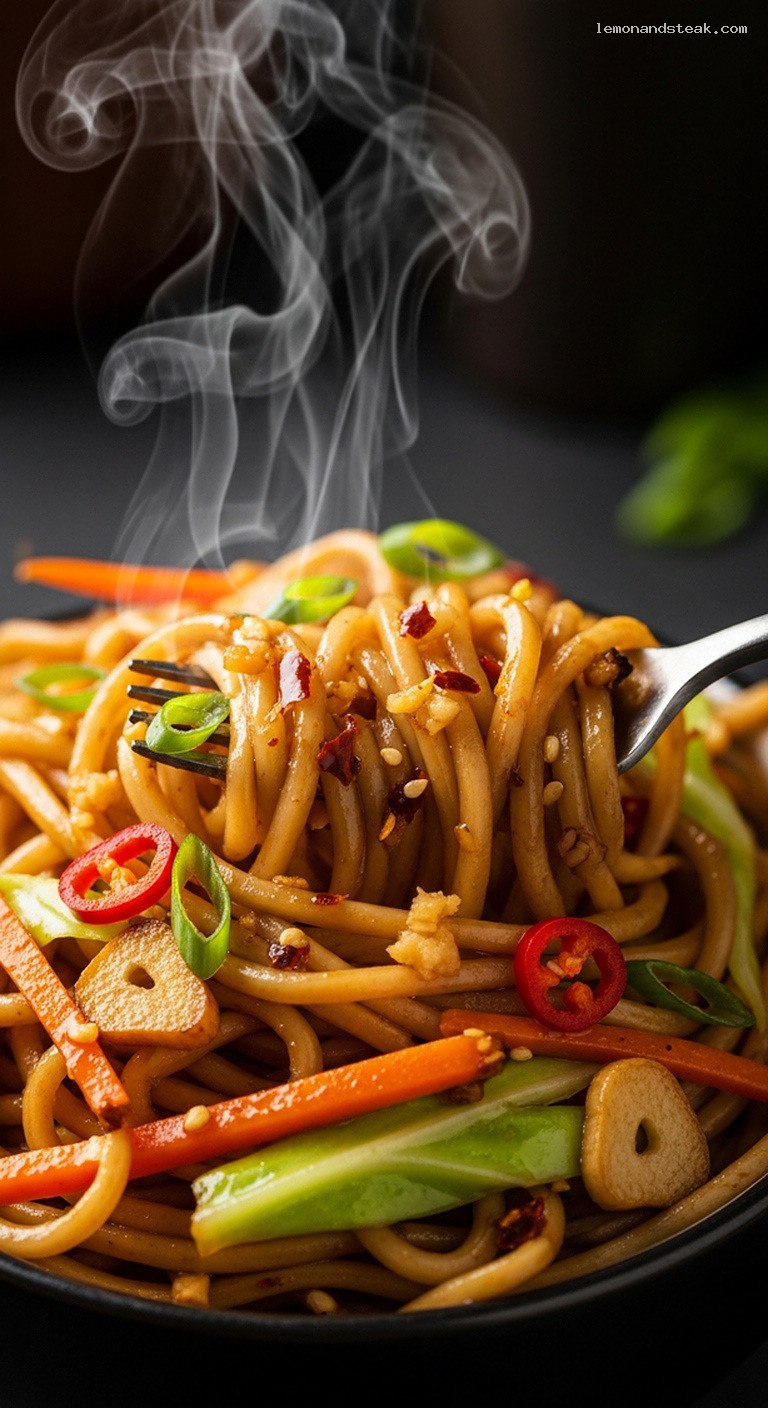 Quick Chili Soy Veggie Stir-Fry Noodle Cup – Closeup