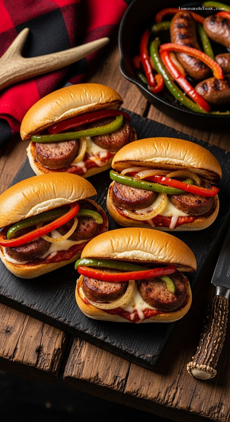 Quick Pan-Seared Sausage and Pepper Mini Subs