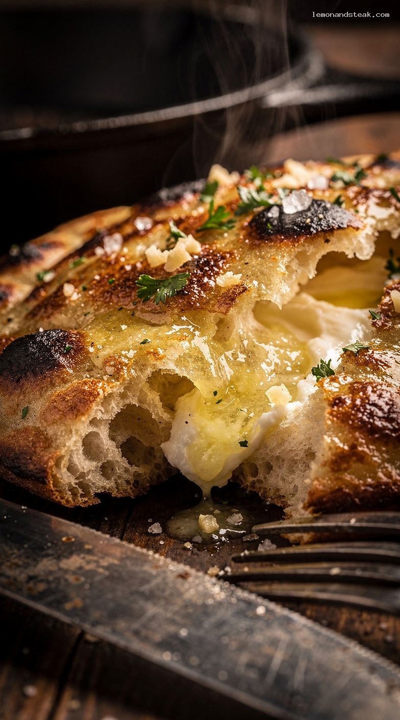 Quick Yogurt Flatbread for Skillet or Grill – Closeup