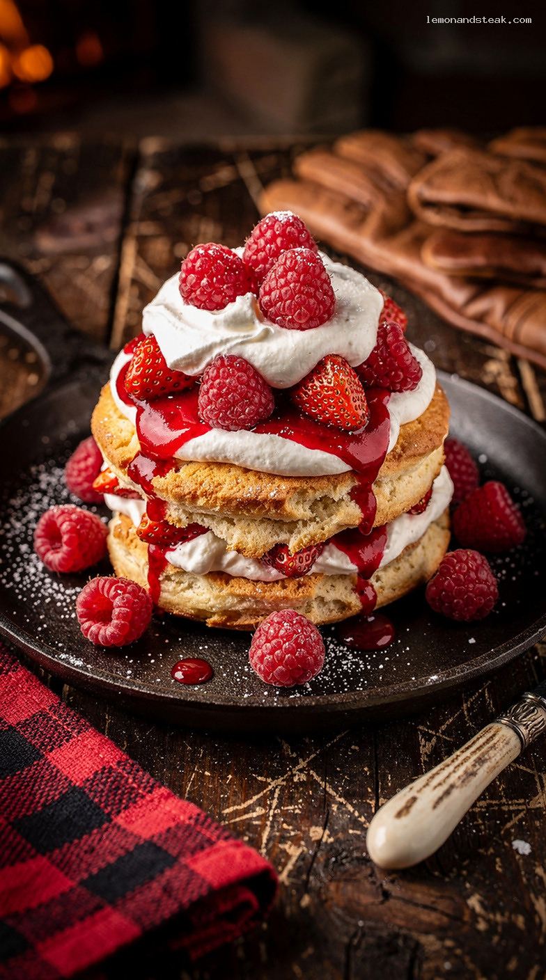 Raspberry Strawberry Shortcake With Tender Biscuits and Whipped Cream