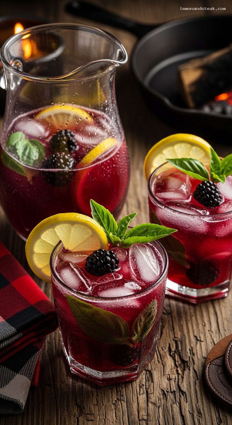 Refreshing Blackberry Basil Lemonade with Fresh Lemon