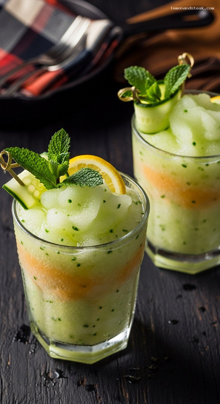 Refreshing Melon Cucumber Lemon Slush