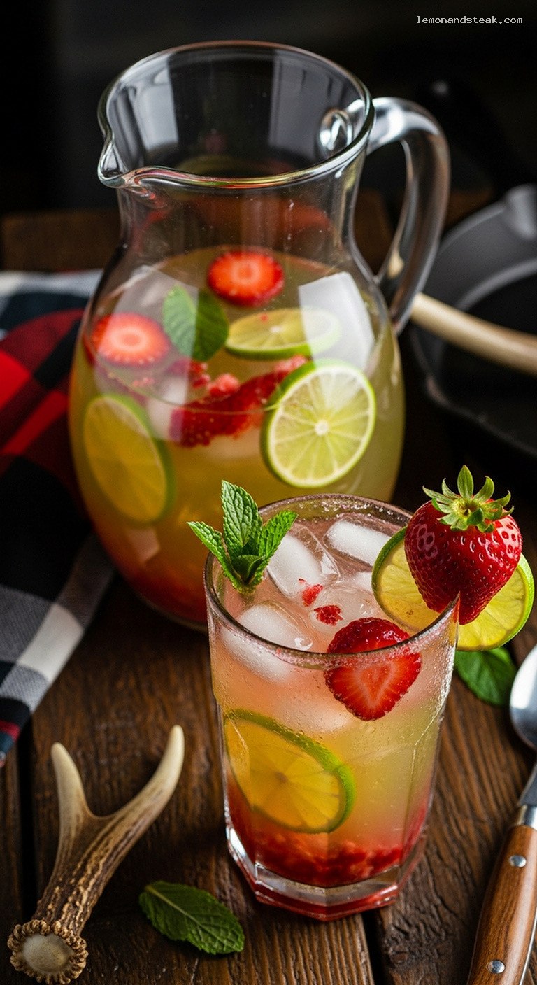 Refreshing Strawberry Lime Iced Green Tea